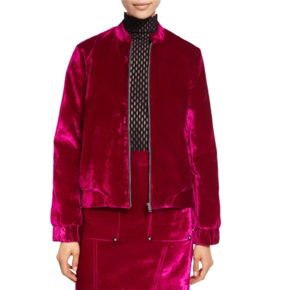 Opening Ceremony Jackets & Blazers - Croc Embossed Velvet Bomber Jacket Neiman Marcus 8